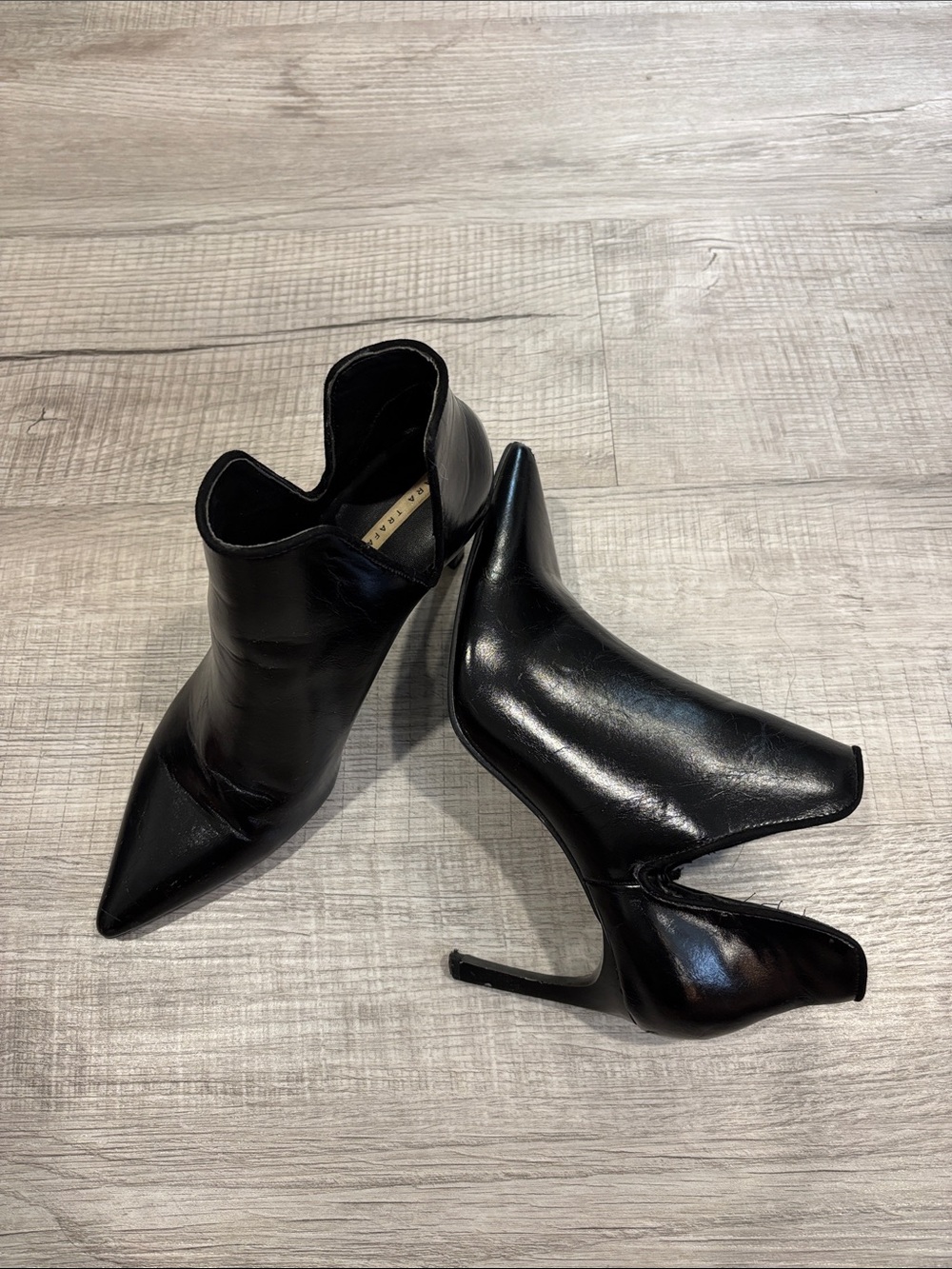 Zara Black Pointed Toe Stiletto Ankle Booties